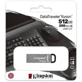 Kingston DataTraveler 512 GB Kyson USB Flash-drev, USB-stik Sølv, 512 GB, USB Type-A, 3.2 Gen 1 (3.1 Gen 1), 200 MB/s, Uden hætte, Sølv