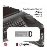 Kingston DataTraveler Kyson USB-nøgle 32 GB USB Type-A 3.2 Gen 1 (3.1 Gen 1) Sølv, USB-stik Sølv, 32 GB, USB Type-A, 3.2 Gen 1 (3.1 Gen 1), 200 MB/s, Uden hætte, Sølv