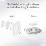 Netgear Insight Cloud Managed WiFi 6 AX6000 Tri-band Multi-Gig Access Point (WAX630) 6000 Mbit/s Hvid Strøm over Ethernet (PoE), Adgangspunktet Hvid, 6000 Mbit/s, 1200 Mbit/s, 2400 Mbit/s, 100,1000,2500 Mbit/s, IEEE 802.11ax, IEEE 802.11i, IEEE 802.3af, IEEE 802.3at, 200 bruger(e)