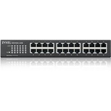 Zyxel GS1100-24E Ikke administreret Gigabit Ethernet (10/100/1000) Sort, Switch Ikke administreret, Gigabit Ethernet (10/100/1000), Stativ-montering, Kan monteres på væggen