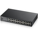 Zyxel GS1100-24E Ikke administreret Gigabit Ethernet (10/100/1000) Sort, Switch Ikke administreret, Gigabit Ethernet (10/100/1000), Stativ-montering, Kan monteres på væggen