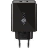 goobay USB-C PD dobbelt hurtigoplader 30 watt Sort