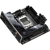 ASUS ROG STRIX X670E-I GAMING WIFI AMD X670 Sokkel AM5 mini ITX, Bundkort Sort/Sølv, AMD, Sokkel AM5, DDR5-SDRAM, 64 GB, DIMM, To-kanals