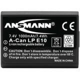 Ansmann A-Can LP E10 Lithium-Ion (Li-Ion) 1000 mAh, Kamera batteri 1000 mAh, 7,4 V, Lithium-Ion (Li-Ion), 1 stk