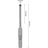 Bosch SDS plus-7X 1 stk, Boremaskine Borehammer, 5,5 mm, 115 mm, Mursten, Beton, Hård beton, Naturlig sten, Sandsten, Sten, 5 cm, SDS-plus