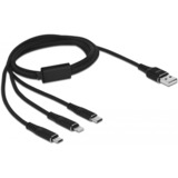 DeLOCK 87155 USB-kabel 1 m USB 2.0 USB A Micro-USB B/Lightning/Apple 30-pin Sort Sort, 1 m, USB A, Micro-USB B/Lightning/Apple 30-pin, USB 2.0, Sort