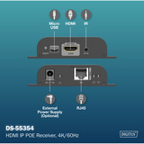 Digitus DS-55354, HDMI-udvidelse forlænger Sort