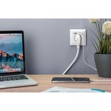 Digitus Sikkerhedsindbygningsstik, med 2x USB-A, Stikdåse Hvid