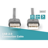 Digitus USB 2.0 tilslutningskabel USB-A (stik) > USB-A (stik) Sort