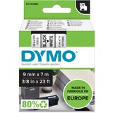 Dymo Ægte D1-etiketter | Sort tekst på hvid tape | 9 mm x 7 m | Selvklæbende etiketter til LabelManager-mærkemaskiner | Fremstillet i Europa Sort på hvid, Polyester, Belgien, -18 - 90 °C, DYMO, LabelManager, LabelWriter 450 DUO