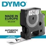 Dymo Ægte D1-etiketter | Sort tekst på hvid tape | 9 mm x 7 m | Selvklæbende etiketter til LabelManager-mærkemaskiner | Fremstillet i Europa Sort på hvid, Polyester, Belgien, -18 - 90 °C, DYMO, LabelManager, LabelWriter 450 DUO