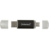 Intenso 3539480 USB-nøgle 32 GB USB Type-A / USB Type-C 3.2 Gen 1 (3.1 Gen 1) Anthracit, USB-stik antracit/gennemsigtig, 32 GB, USB Type-A / USB Type-C, 3.2 Gen 1 (3.1 Gen 1), 70 MB/s, Hætte, Anthracit