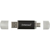 Intenso 3539480 USB-nøgle 32 GB USB Type-A / USB Type-C 3.2 Gen 1 (3.1 Gen 1) Anthracit, USB-stik antracit/gennemsigtig, 32 GB, USB Type-A / USB Type-C, 3.2 Gen 1 (3.1 Gen 1), 70 MB/s, Hætte, Anthracit