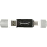 Intenso 3539480 USB-nøgle 32 GB USB Type-A / USB Type-C 3.2 Gen 1 (3.1 Gen 1) Anthracit, USB-stik antracit/gennemsigtig, 32 GB, USB Type-A / USB Type-C, 3.2 Gen 1 (3.1 Gen 1), 70 MB/s, Hætte, Anthracit