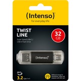 Intenso 3539480 USB-nøgle 32 GB USB Type-A / USB Type-C 3.2 Gen 1 (3.1 Gen 1) Anthracit, USB-stik antracit/gennemsigtig, 32 GB, USB Type-A / USB Type-C, 3.2 Gen 1 (3.1 Gen 1), 70 MB/s, Hætte, Anthracit