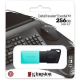 Kingston DataTraveler Exodia M USB-nøgle 256 GB USB Type-A 3.2 Gen 1 (3.1 Gen 1) Sort, Turkis, USB-stik Turkis/Sort, 256 GB, USB Type-A, 3.2 Gen 1 (3.1 Gen 1), Glide, 10 g, Sort, Turkis