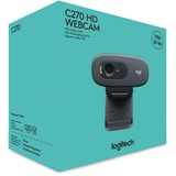 Logitech C270 HD webcam 3 MP 1280 x 720 pixel USB 2.0 Sort Sort, 3 MP, 1280 x 720 pixel, 720p, USB 2.0, Sort, Klip