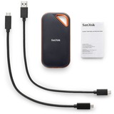 SanDisk Extreme PRO Portable 1000 GB Sort, Solid state-drev Sort/Orange, 1000 GB, USB Type-C, 3.2 Gen 2 (3.1 Gen 2), 2000 MB/s, Beskyttelse af adgangskode, Sort