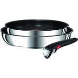 Tefal Ingenio Preference grydesæt 3 stk, Stegepande sæt rustfrit stål, Rustfrit stål, Rustfrit stål, Titanium Excellence, Sort, Thermo-Spot, Aftagelig