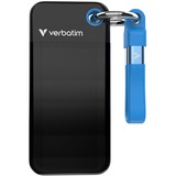 Verbatim Pocket SSD 2 TB USB Type-C 3.2 Gen 2 (3.1 Gen 2) Sort, Blå, Solid state-drev Sort/Blå, 2 TB, USB Type-C, 3.2 Gen 2 (3.1 Gen 2), 1000 MB/s, 10 Gbit/sek., Sort, Blå