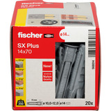 fischer Expansionspløk SX Plus 14x70, Dyvel Lys grå