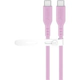 goobay USB 2.0 silikonekabel pink, USB-C stik > USB-C stik Pink