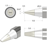 iFixit FixHub loddespids mejsel form 1,5 mm, Loddekolbe Sølv