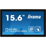 iiyama ProLite TF1634MC-B8X computerskærm 39,6 cm (15.6") 1920 x 1080 pixel Fuld HD LED Berøringsskærm Multibruger Sort, Offentlig visning Sort, 39,6 cm (15.6"), 1920 x 1080 pixel, Fuld HD, LED, Sort