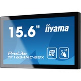 iiyama ProLite TF1634MC-B8X computerskærm 39,6 cm (15.6") 1920 x 1080 pixel Fuld HD LED Berøringsskærm Multibruger Sort, Offentlig visning Sort, 39,6 cm (15.6"), 1920 x 1080 pixel, Fuld HD, LED, Sort