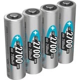 Ansmann Blister 4 X Accu, AA, 2700mAh AA / HR6 Nikkel-Metalhydrid (NiMH), Batteri Sølv, AA, 2700mAh, AA / HR6, Nikkel-Metalhydrid (NiMH), 1,2 V, 2700 mAh, Blå