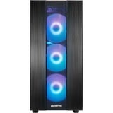 Chieftec HUNTER 2 Midi Tower Sort, Towerkabinet Sort, Midi Tower, PC, Sort, ATX, micro ATX, Micro-ITX, Metal, Hærdet glas, Spil