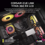 Corsair iCUE LINK TITAN 360 RX LCD RGB Renoveret, Vandkøling Sort