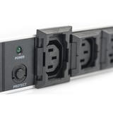 Digitus 19" stikdåse C13 med aluminiumprofil, 10-vejs, 1U, Strømskinne Sort/aluminium