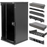 Digitus DN-10-SET-3-B stativ 12U Fritstående reol Sort, IT kabinet Sort, Fritstående reol, 12U, 30 kg, Nøglelås, Rack skinner, Sort