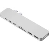 Hyper GN28D USB 3.2 Gen 1 (3.1 Gen 1) Type-C 50000 Mbit/s Sølv, Docking station Sølv, USB 3.2 Gen 1 (3.1 Gen 1) Type-C, HDMI, Mini DisplayPort, USB 3.1 (3.1 Gen 1) Type-A, USB 3.1 (3.1 Gen 1) Type-C, MicroSD (TransFlash), SD, 50000 Mbit/s, 3840 x 2160 pixel, Sølv