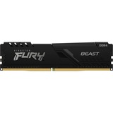 Kingston FURY FURY Beast hukommelsesmodul 16 GB 1 x 16 GB DDR4 3200 Mhz Sort, 16 GB, 1 x 16 GB, DDR4, 3200 Mhz, 288-pin DIMM