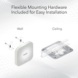 Netgear WAX620 3600 Mbit/s Hvid Strøm over Ethernet (PoE), Adgangspunktet Hvid, 2.4 GHz, 5 GHz, 3600 Mbit/s, EAP-TLS, PEAP, SSL/TLS, TTLS, WPA, WPA2, WPA3, 100,1000,2500 Mbit/s