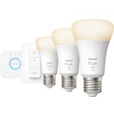 Philips Hue Startsæt: 3 x E27 pærer (1100lm) + Dimmer switch, LED-lampe Philips Hvide Hue pærer Startsæt: 3 x E27 pærer (1100lm) + Dimmer switch, Smart pære, Hvid, Bluetooth/Zigbee, Integreret LED, E27, Blød hvid