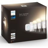 Philips Hue Startsæt: 3 x E27 pærer (1100lm) + Dimmer switch, LED-lampe Philips Hvide Hue pærer Startsæt: 3 x E27 pærer (1100lm) + Dimmer switch, Smart pære, Hvid, Bluetooth/Zigbee, Integreret LED, E27, Blød hvid