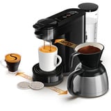 Philips Switch 3in1 HD6594/62 Pude- og filterkaffemaskine, Padmaschine Sort, Kombi kaffemaskine, 1 L, Kaffekapsel, Malet kaffe, 1450 W, Sort