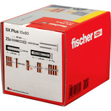 fischer Expansionspløk SX Plus 10x80, Dyvel Lys grå