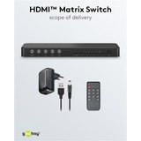 goobay HDMI Matrix-switch 4 til 2 (4K @ 60Hz), HDMI splitter Sort