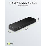 goobay HDMI Matrix-switch 4 til 2 (4K @ 60Hz), HDMI splitter Sort