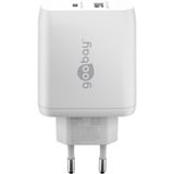 goobay USB-C PD dobbelt hurtigoplader 45 watt Hvid