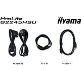 iiyama G-MASTER G2245HSU-B2 LED display 54,6 cm (21.5") 1920 x 1080 pixel Fuld HD Sort, Gaming Skærm Sort (mat), 54,6 cm (21.5"), 1920 x 1080 pixel, Fuld HD, LED, 1 ms, Sort