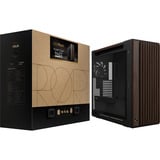 ASUS PROART PA602 WALNUT WOOD TG PWM MODERN BLACK, Towerkabinet Brown/træ, Midi Tower, PC, Sort, Træ, ATX, DTX, EATX, micro ATX, Mini-DTX, Mini-ITX, Metal, Træ, Spil