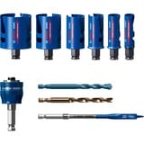 Bosch EXPERT CONSTRUCTION MATERIAL hulsav Boremaskine 6 stk Sæt, Boremaskine, Mursten, Spånplader, Plast, Blødt træ, Flise, Blå, Guld, Rød, Rustfrit stål, Tungsten carbide (TC), 6 cm