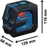 Bosch Linjelaser GLL 20-22 G Professional, Line laser Blå/Sort
