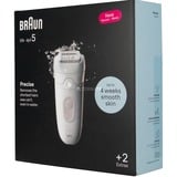 Braun Silk-épil 5 5-011 Hvid, Epilator Hvid/Sølv, Hvid, MicroGrip, 0,5 mm, Batteri, Tyskland