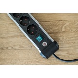 Brennenstuhl Premium-Alu-Line stikdåse 6-vejs, Strømskinne Sort/Sølv